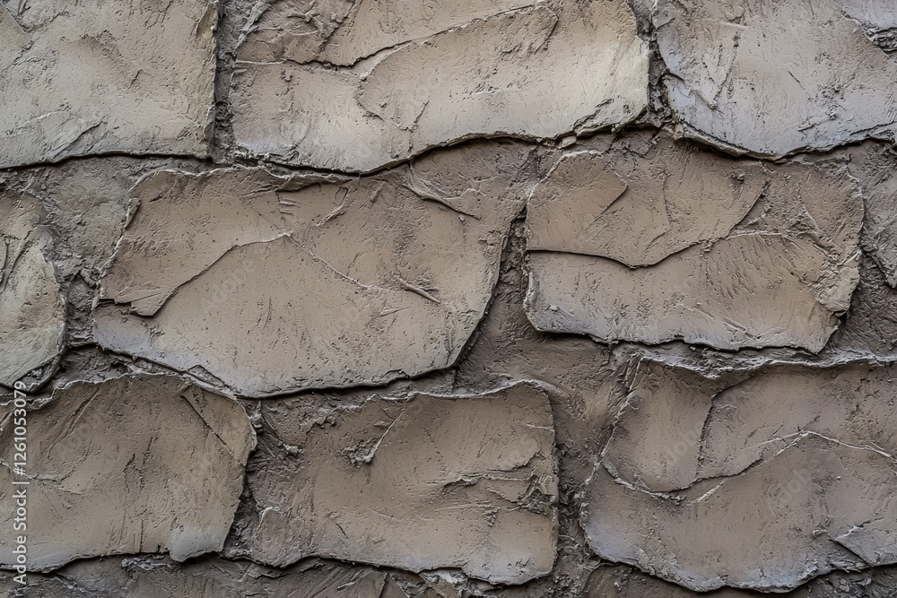 Poster decorative stone wall featuring a rough, textured surface with uneven patterns and earthy tones, cre