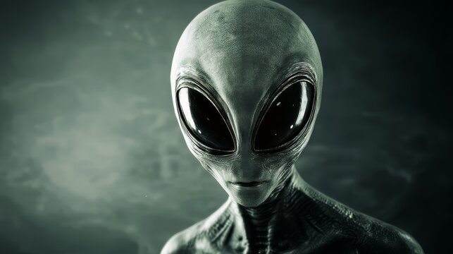 Enigmatic extraterrestrial gaze evokes intrigue and otherworldly mystery