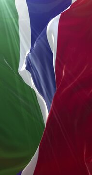 Flag of the Gambia. 4K Vertical. Loop