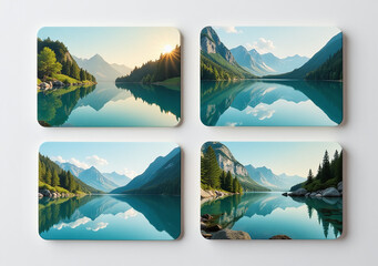 nature gift cards feature serene landscapes reflective water