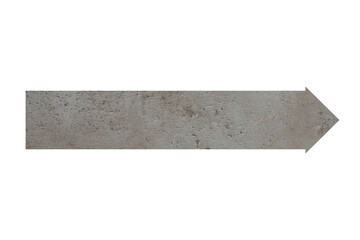 Arrow with texture of grey stone surface isolated on white