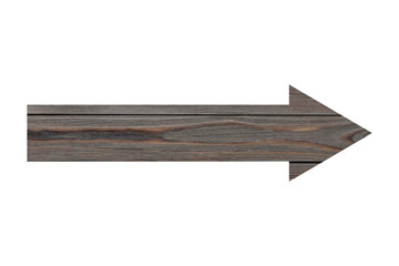 Arrow with wooden texture isolated on white