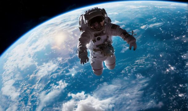 Cosmonaut in outer space