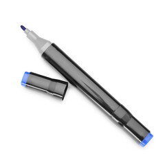 One double sided marker isolated on white, top view