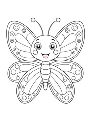Obraz premium Cartoon butterfly with a smile on its face
