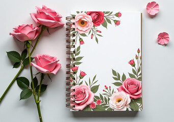 roses adorn beautiful notebook cover featuring mix flowers elegant arrangements delicate floral