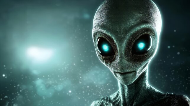 Extraterrestrial presence, haunting gaze from a distant world