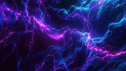 Obraz premium Abstract neon energy waves, digital art background
