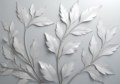 smooth silver leaf pattern adorns wall elegance sophistication creating calming atmosphere room setting