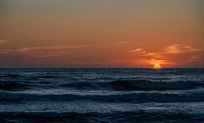 Tyrrhenian Sea. Autumnal sunset