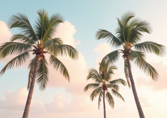 soft pastel hues summer palm trees calming tropical