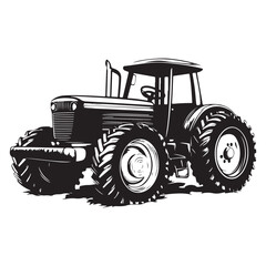 Farm Life Tractor Art – Minimalist Vintage Sketch