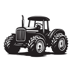 Farm Life Tractor Art – Minimalist Vintage Sketch