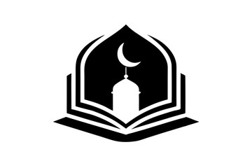 Islamic logo vector silhouette illustration , Islamic Arabic education logo 