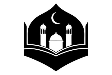 Islamic logo vector silhouette illustration , Islamic Arabic education logo 