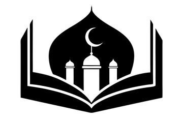 Islamic logo vector silhouette illustration , Islamic Arabic education logo 