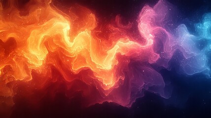 Fototapeta premium Vibrant abstract swirl of orange and blue hues, creating a dynamic and energetic visual perfect for backgrounds, tech, or creative projects.