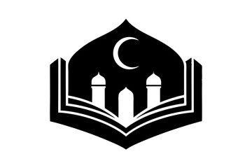 Islamic logo vector silhouette illustration , Islamic Arabic education logo 