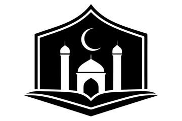 Islamic logo vector silhouette illustration , Islamic Arabic education logo 