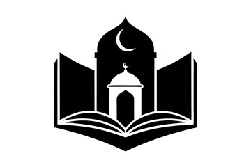 Islamic logo vector silhouette illustration , Islamic Arabic education logo 