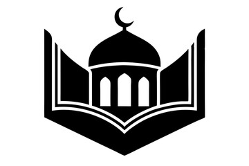 Islamic logo vector silhouette illustration , Islamic Arabic education logo 