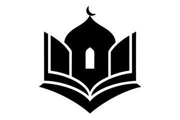 Islamic logo vector silhouette illustration , Islamic Arabic education logo 
