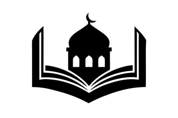 Islamic logo vector silhouette illustration , Islamic Arabic education logo 