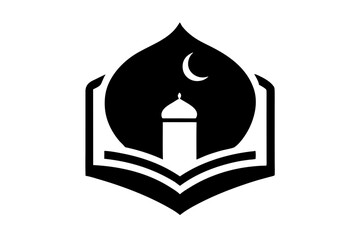 Islamic logo vector silhouette illustration , Islamic Arabic education logo 