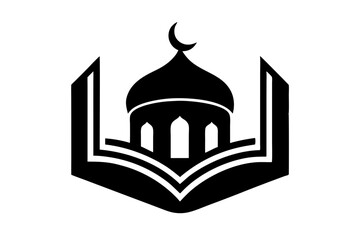 Islamic logo vector silhouette illustration , Islamic Arabic education logo 