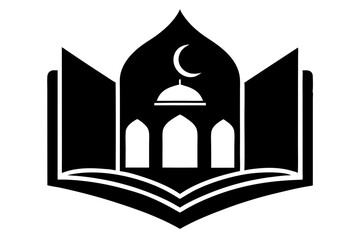 Islamic logo vector silhouette illustration , Islamic Arabic education logo 