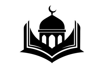 Islamic logo vector silhouette illustration , Islamic Arabic education logo 
