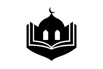 Islamic logo vector silhouette illustration , Islamic Arabic education logo 