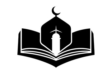 Islamic logo vector silhouette illustration , Islamic Arabic education logo 