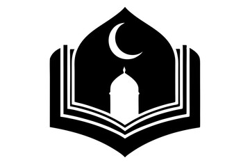 Islamic logo vector silhouette illustration , Islamic Arabic education logo 