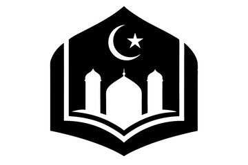 Islamic logo vector silhouette illustration , Islamic Arabic education logo 