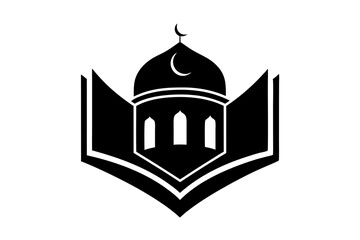Islamic logo vector silhouette illustration , Islamic Arabic education logo 