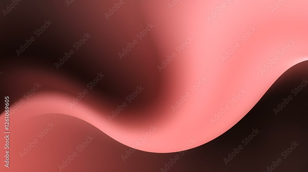 Aufkleber soft abstract background with wavy patterns in coral and deep brown hues