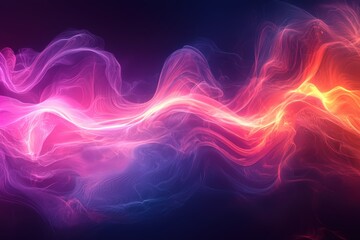 Fototapeta premium Futuristic abstract light waves digital space high fidelity artwork dark gradient artistic view visual concept design