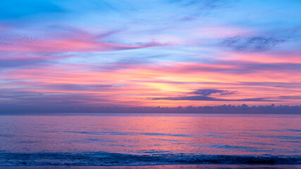 Scenic ocean scene sunrise Dania Beach Florida USA 