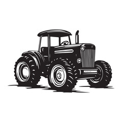 Big Tire Tractor – Rustic Agricultural Vehicle Vector