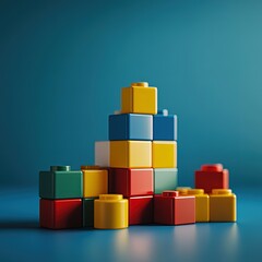 Fototapeta premium Creative arrangement of building blocks