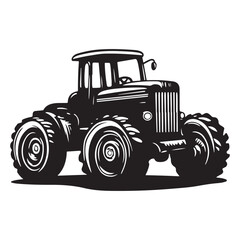 Rugged Agriculture Tractor – Hand-Drawn Farming Illustration