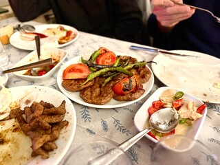 Turkish kofte or kofta served at local traditional restaurant