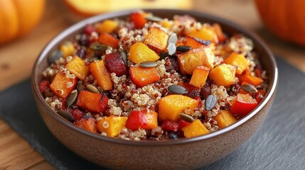 Roasted Pumpkin Quinoa Salad with Seeds