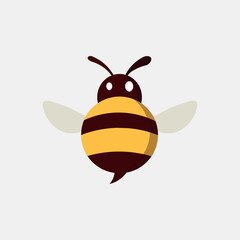 Vector illustration of cute fat bee