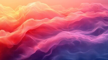 Obraz premium Vibrant abstract waves of pink and purple hues, creating a dreamy and fluid background ideal for creative projects and modern designs.