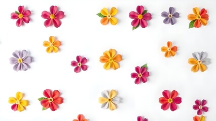 Pattern of flowers on a white background