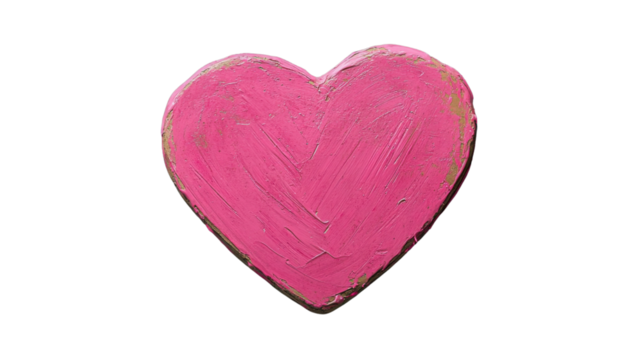 Pink heart representing love and affection on transparent background