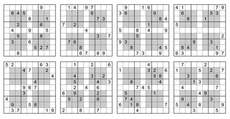 Hyper Sudoku game puzzle set