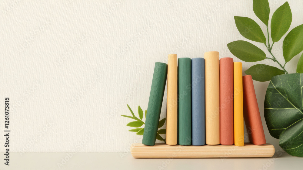 Poster wood stick inventions, a popsicle stick bookshelf showcasing tiny handcrafted items designed in high